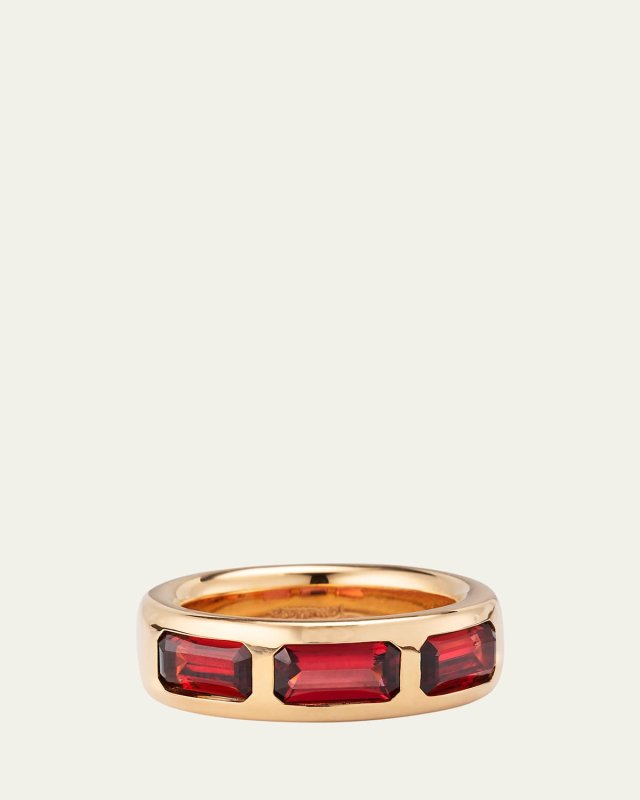 18K Rose Gold Iconica Garnet Band Ring